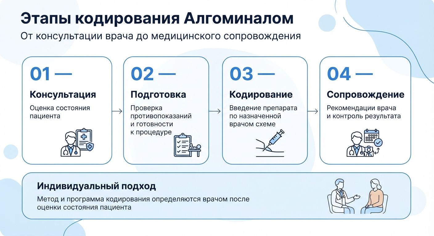Кодирование препаратом «Алгоминал» в Гагре инфографика